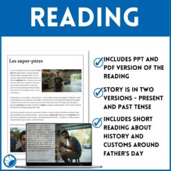 French Father's Day short story La Fête des Pères - present and past tense