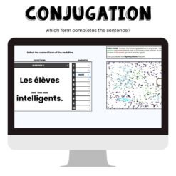 French Etre verb conjugation practice game - the verb TO BE pixel art