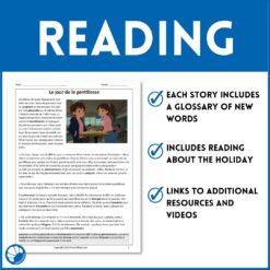 French Holiday Short Story bundle reading comprehension and activities