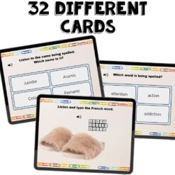 French Boom Cards to practice French alphabet, accent marks & spelling