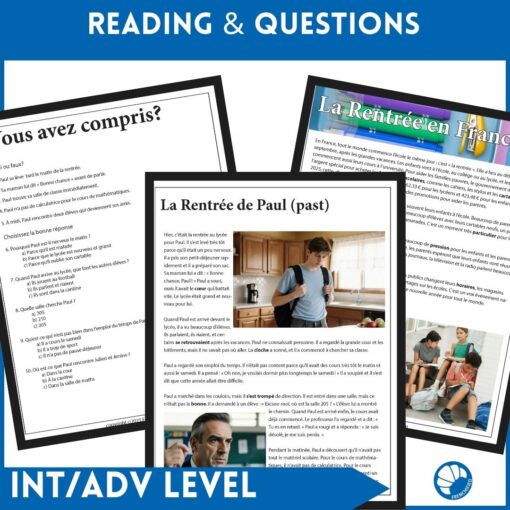 French back to school short story - La Rentrée de Paul reading comprehension - Image 3