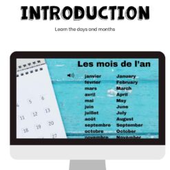 Alternative view of French Boom Cards to practice French calendar - days, months and dates