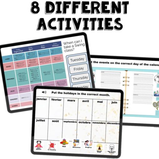 French Boom Cards to practice French calendar - days, months and dates - Image 3
