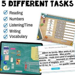 Novice Low Beginning French School escape game - school, telling time, numbers, être 7 Novice Low Beginning French School escape game - school, telling time, numbers, être