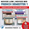 Semester 1 French Novice Low Beginning French escape games 10 Semester 1 French escape games