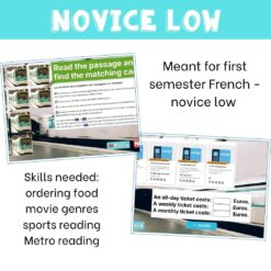 French leisure Novice Low/Mid Beginning French escape game - café, movies, transport, sports 8 French leisure Novice Low/Mid Beginning French escape game - café, movies, transport, sports