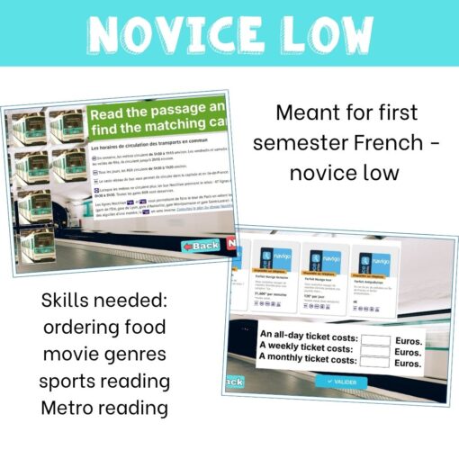 French leisure Novice Low/Mid Beginning French escape game - café, movies, transport, sports - Image 4