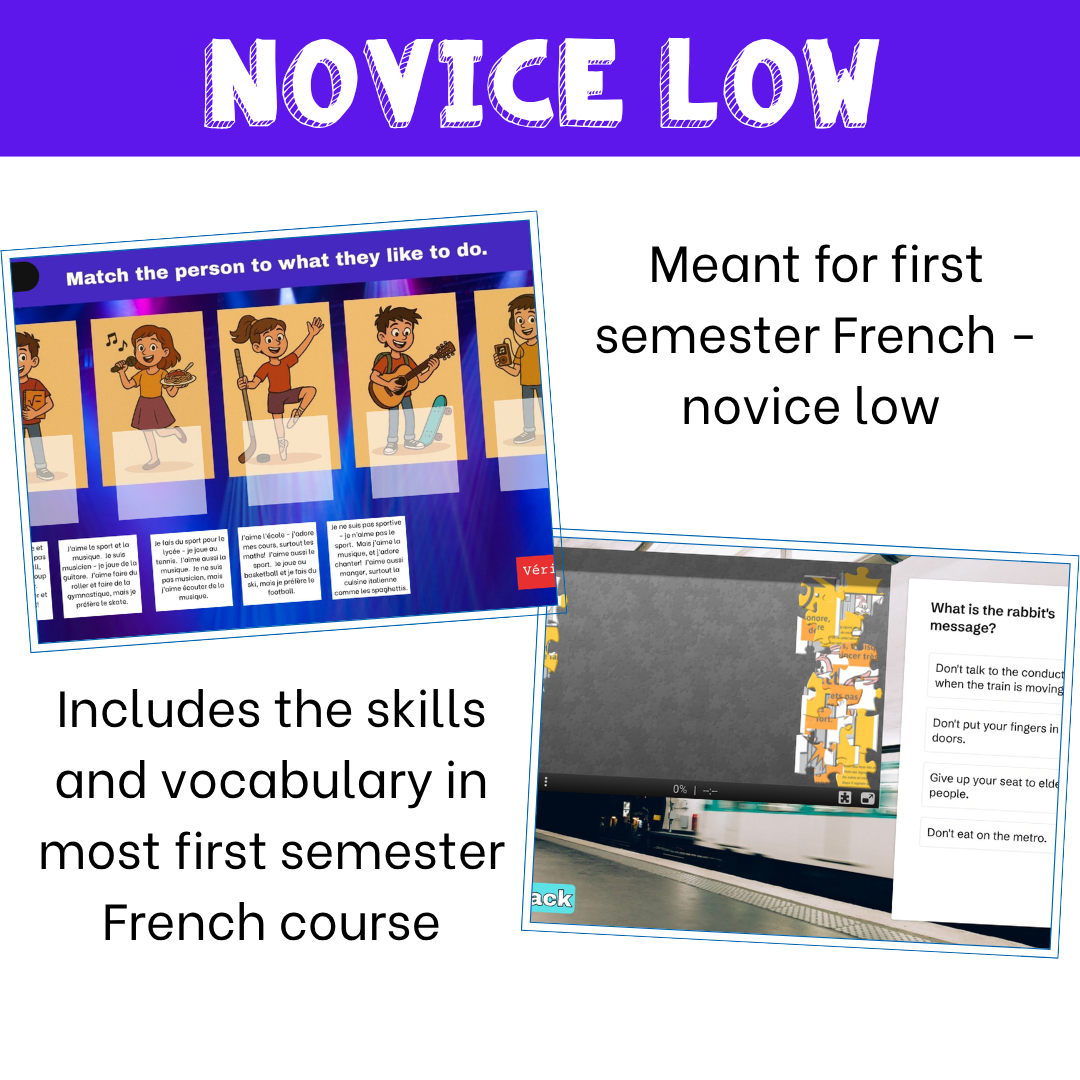 Semester 1 French Novice Low Beginning French escape games 3 Semester 1 French Novice Low Beginning French escape games - Image 3