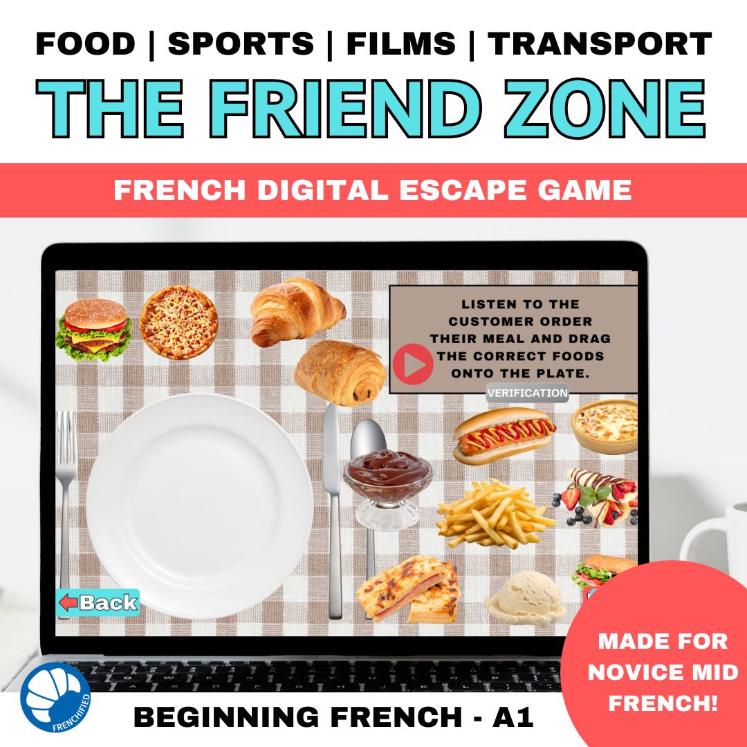 French leisure Novice Low/Mid Beginning French escape game - café, movies, transport, sports 1 French leisure