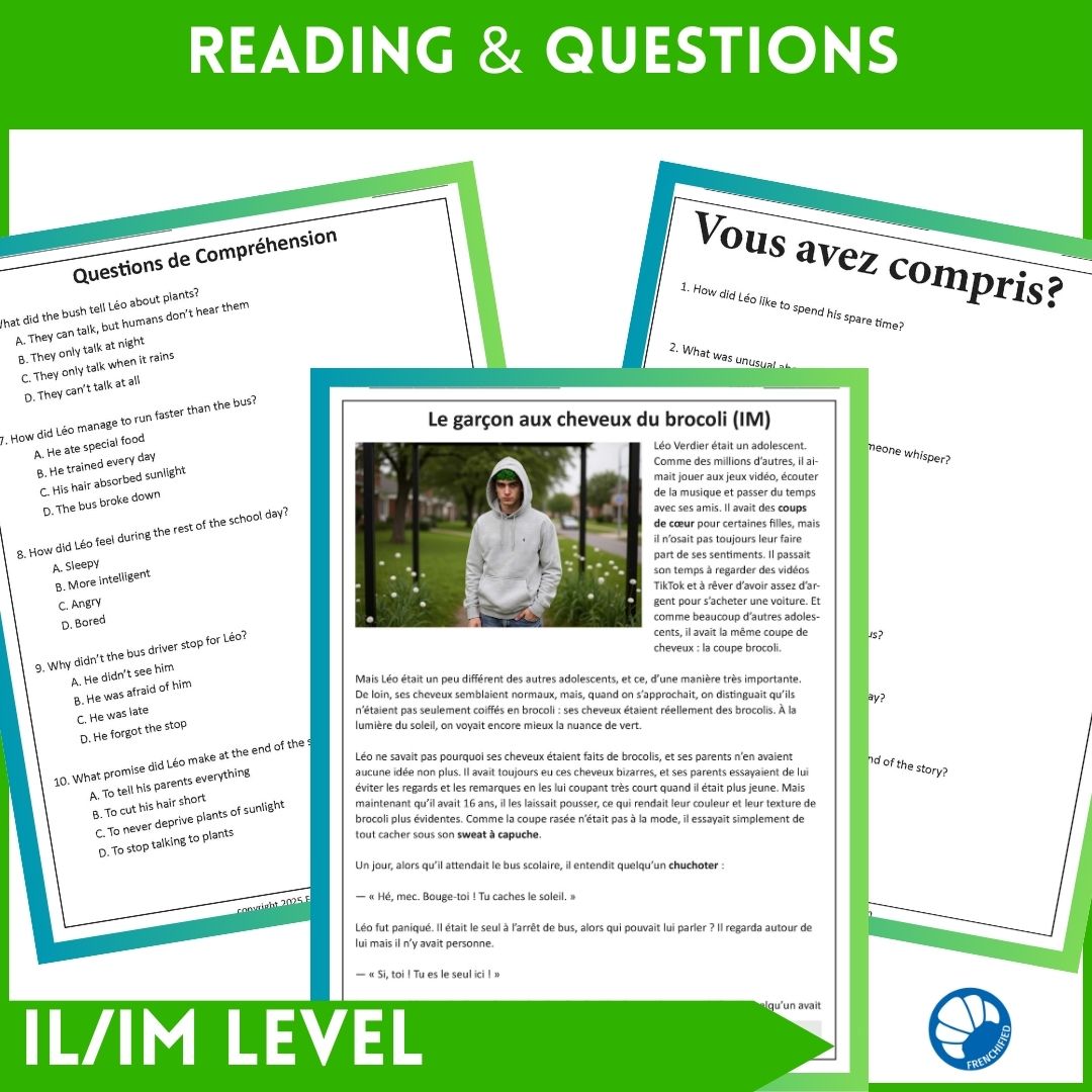 The Broccoli Haired Boy French Intermediate Reading past tense 5 The Broccoli Haired Boy French Intermediate Reading past tense - Image 5