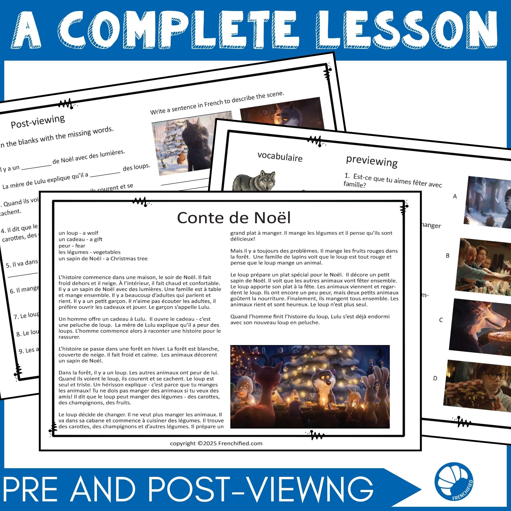 Conte de Noël Beginning French Christmas movie talk script and activities 3 Conte de Noël Beginning French Christmas movie talk script and activities - Image 3