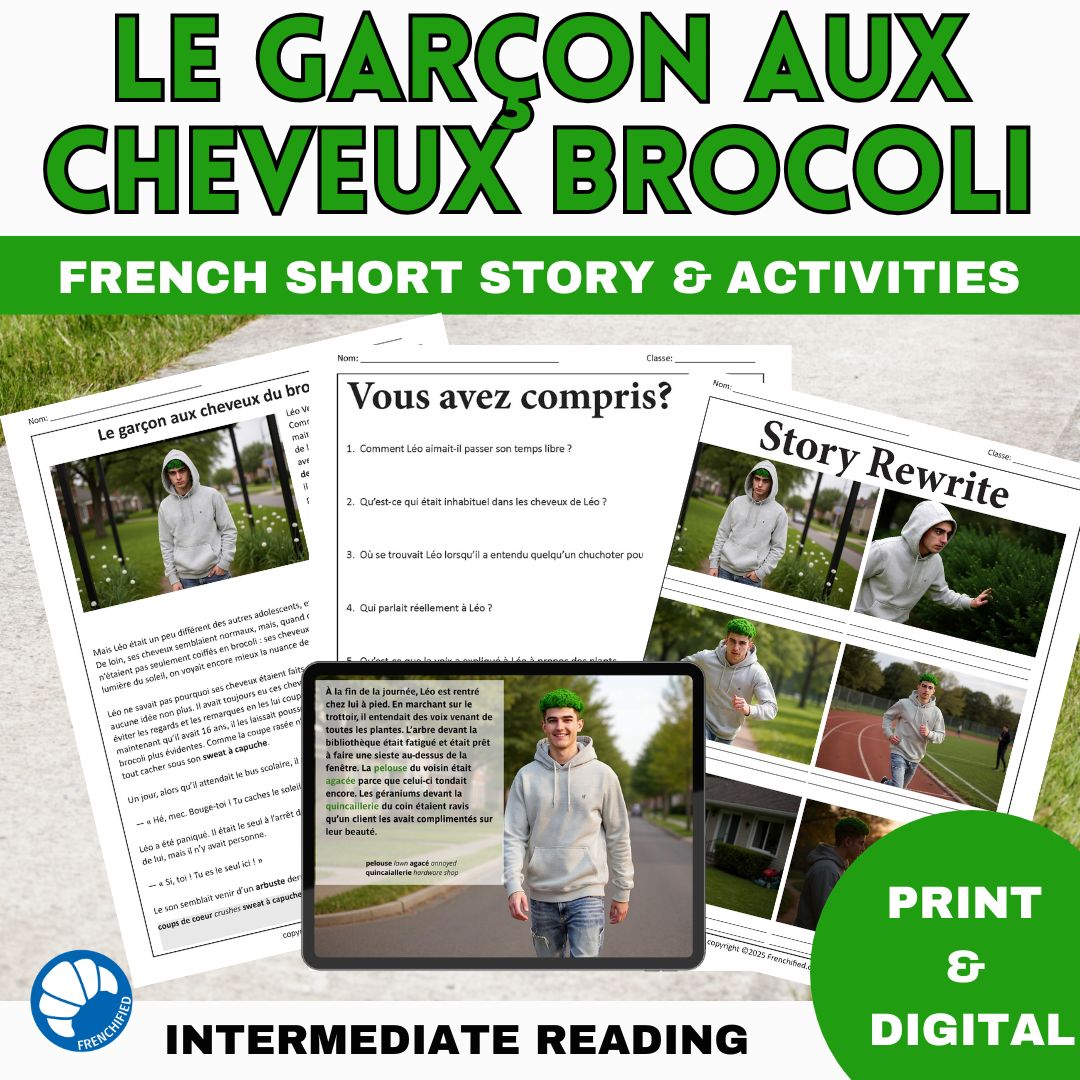 The Broccoli Haired Boy French Intermediate Reading past tense 1 Broccoli hair boy French reading