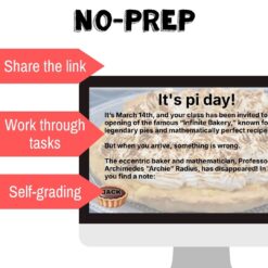 Alternative view of French Pi Day activities digital escape game reading, listening, culture, math