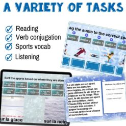 French winter sports vocabulary game | reading & listening | digital activity