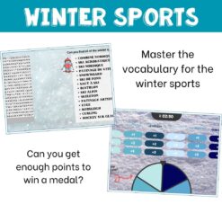 French winter sports vocabulary game | reading & listening | digital activity