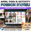French April Fool's Day digital escape game in French - reading, vocab, listening