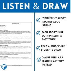 French Spring listen and draw activities listening comprehension activity