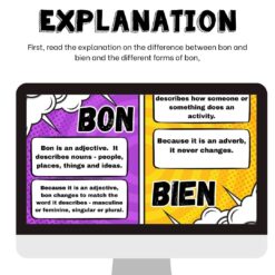 Bon or bien French Boom Cards to practice adverb and adjectives