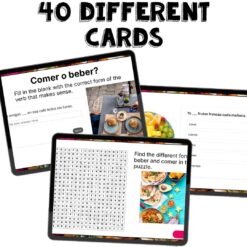 Alternative view of Comer and beber Spanish verb conjugation game digital game present tense