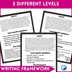 Alternative view of French Story Writing Framework - Guided story writing planner and resources