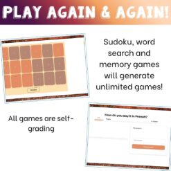 French autumn vocabulary activity practice games fall l'automne