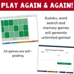 French school subjects vocabulary activity practice games matières scolaires