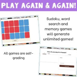French physical descriptions vocabulary activity practice games