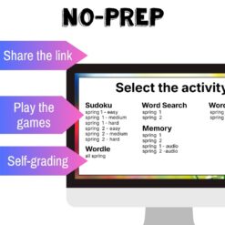 Alternative view of French spring vocabulary activity practice games le printemps