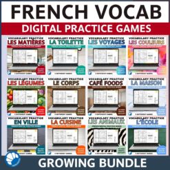 French vocabulary growing bundle
