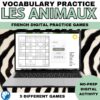 French animals vocabulary activity practice games 6 different activities