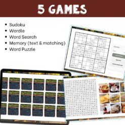 French café foods vocabulary activity practice games 6 different activities