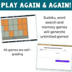French places in town vocabulary activity practice games 6 different activities
