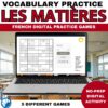 French school subjects vocabulary games