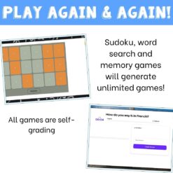 French school vocabulary activity practice games 6 different activities