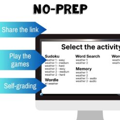 French weather vocabulary activity practice games 6 different activities