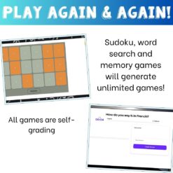 French Weather vocabulary Games & Activities for practice 6 different activities le Temps